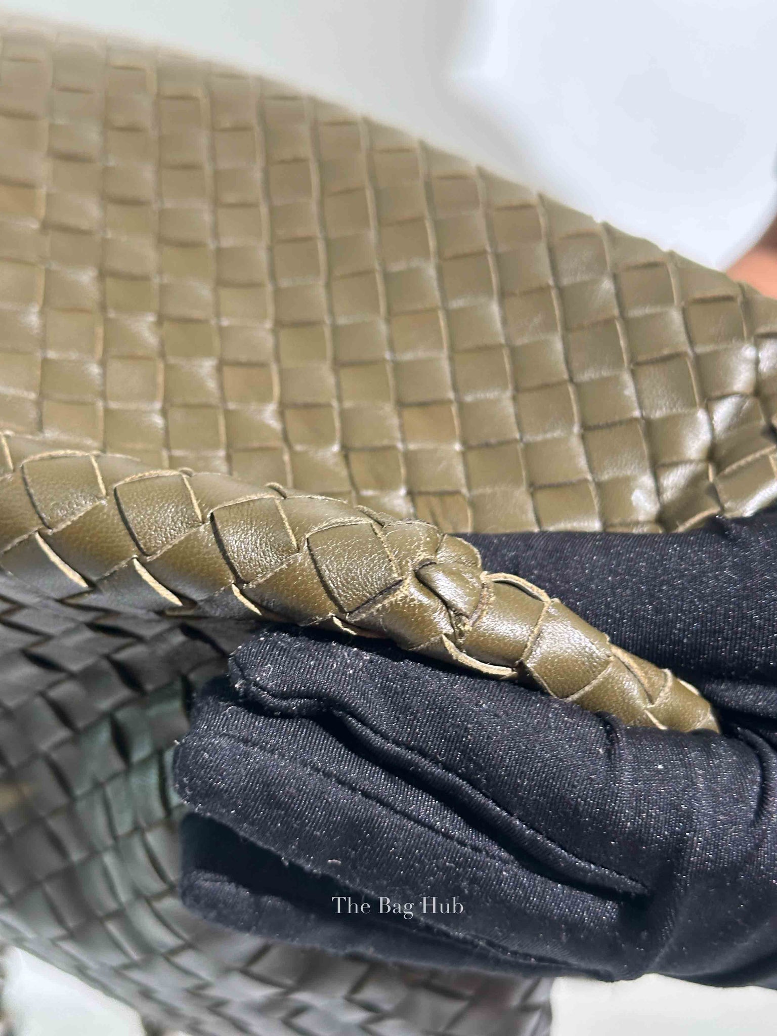 Bottega Veneta Green Intrecciato Leather Chain Tote Bag