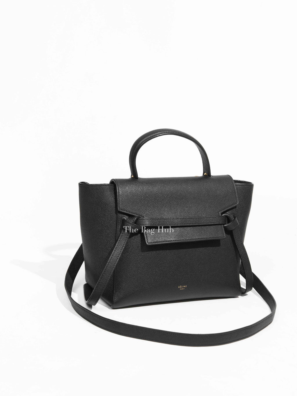 Celine Black Grained Calfskin Leather Micro Belt Bag