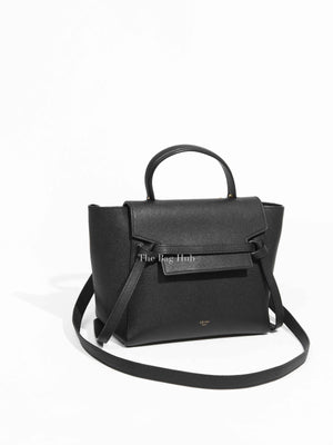 Celine Black Grained Calfskin Leather Micro Belt Bag