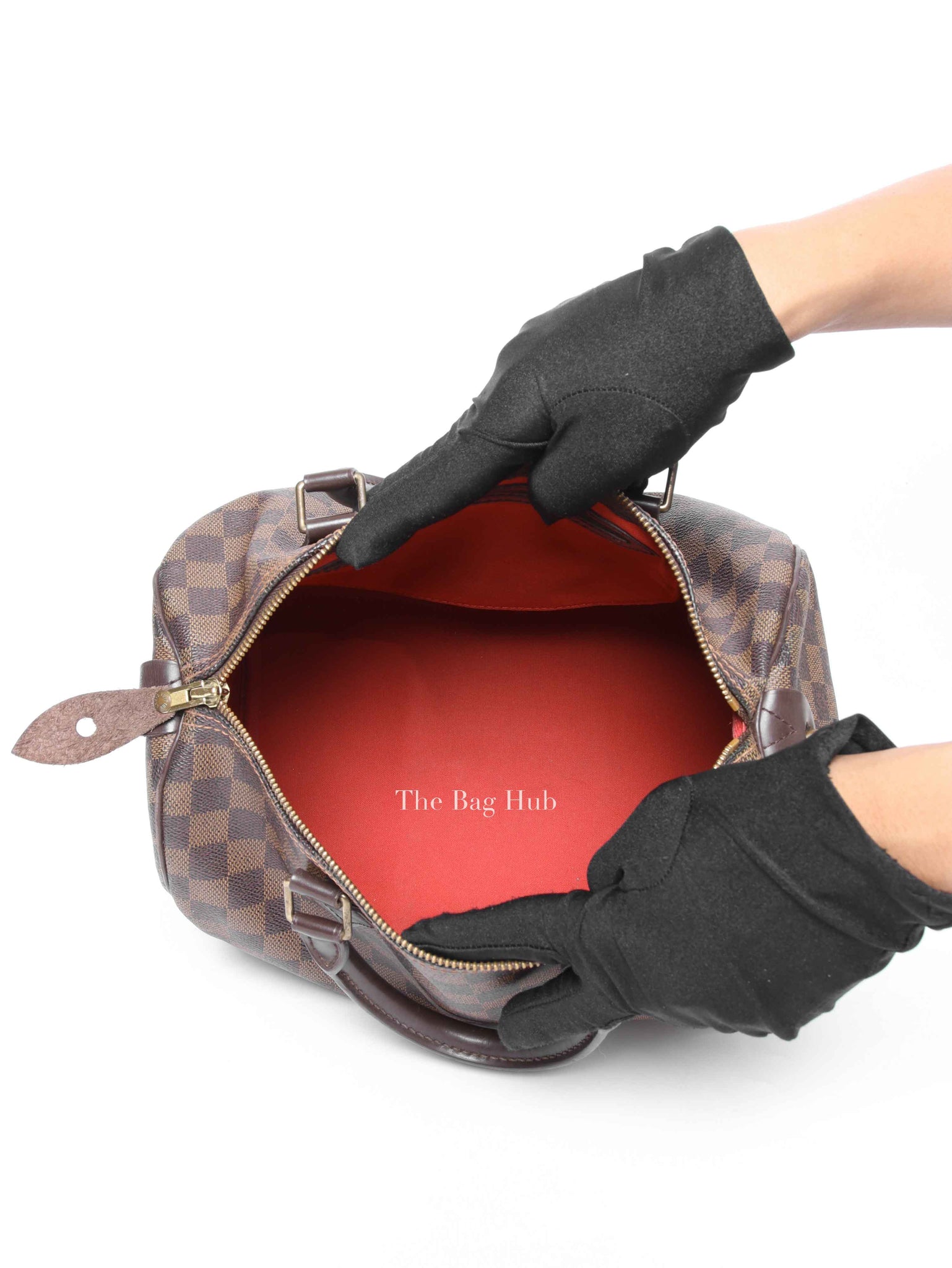 Louis Vuitton Damier Ebene Canvas Speedy 30 Handbag