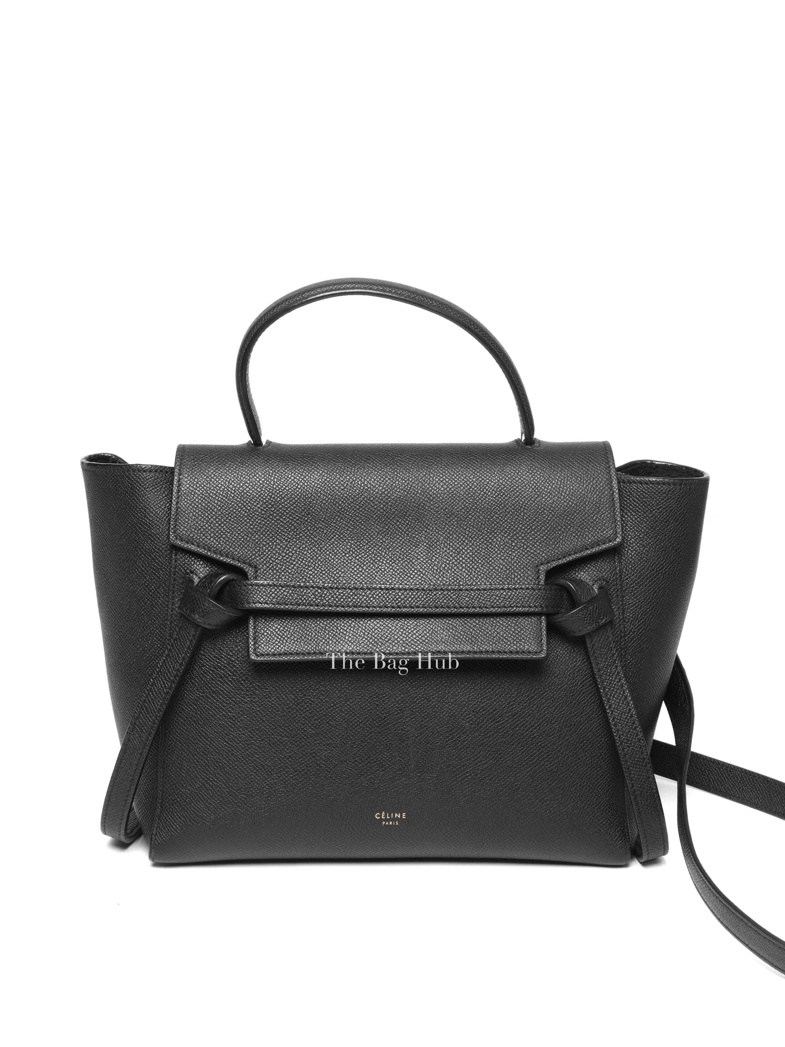 Celine Black Grained Calfskin Leather Micro Belt Bag