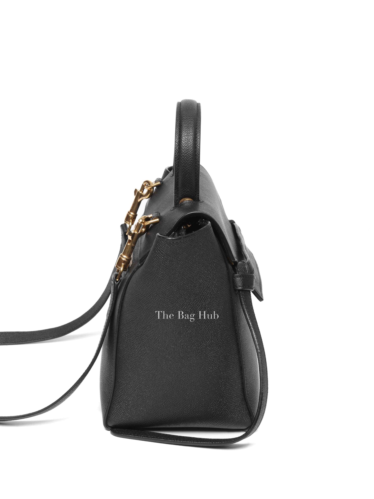 Celine Black Grained Calfskin Leather Micro Belt Bag