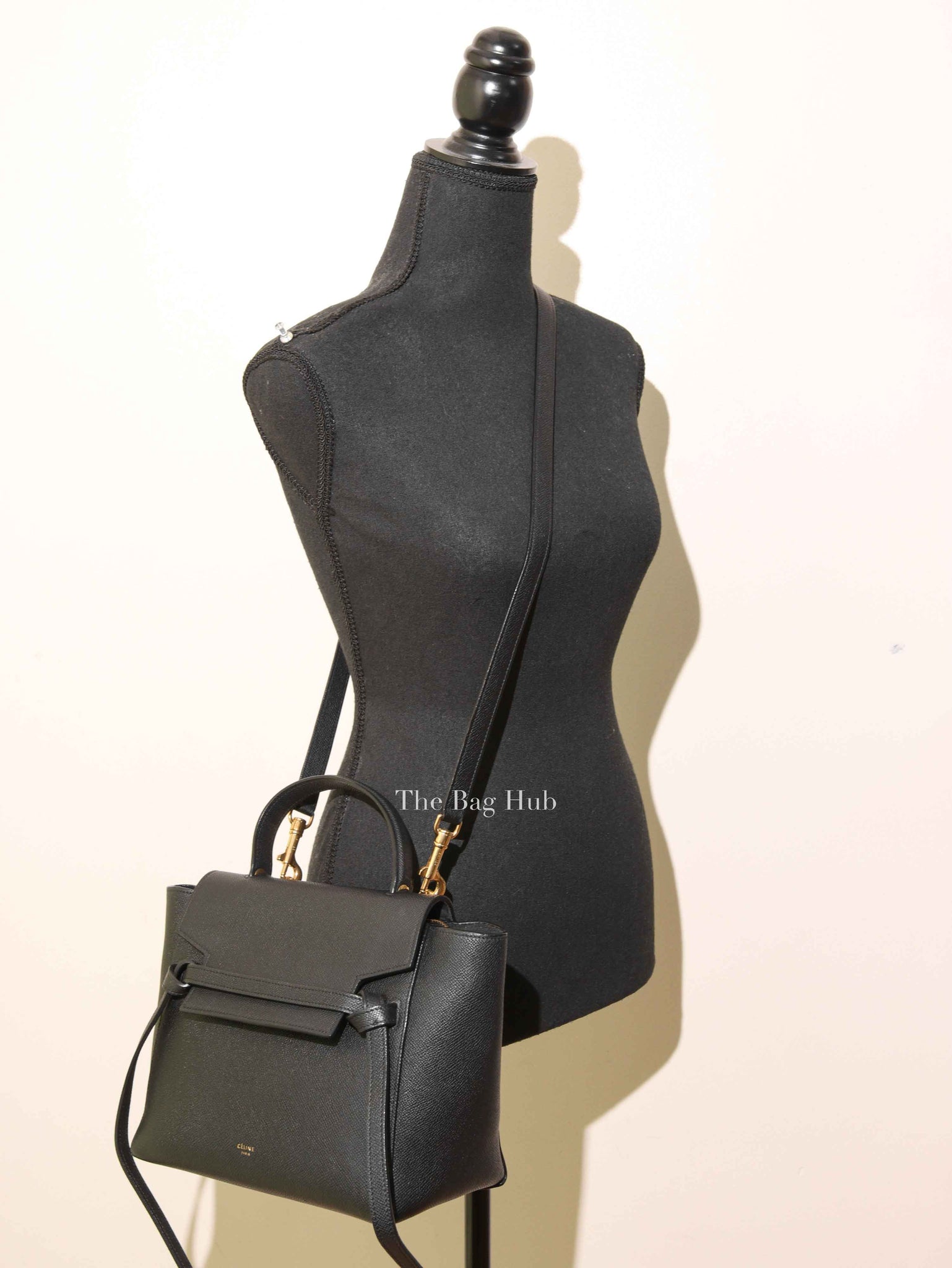 Celine Black Grained Calfskin Leather Micro Belt Bag