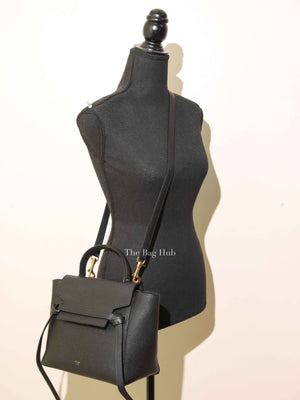 Celine Black Grained Calfskin Leather Micro Belt Bag