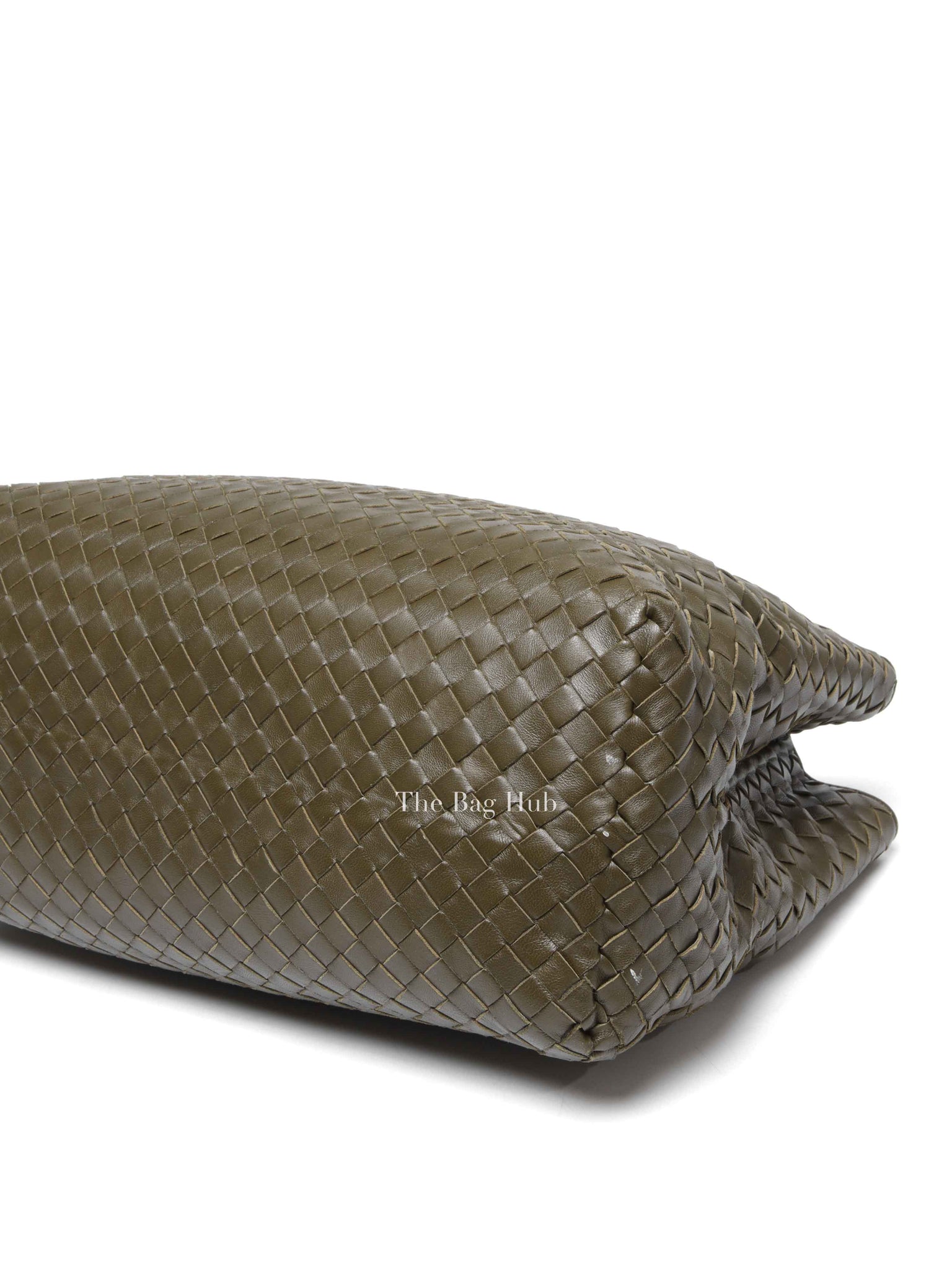 Bottega Veneta Green Intrecciato Leather Chain Tote Bag