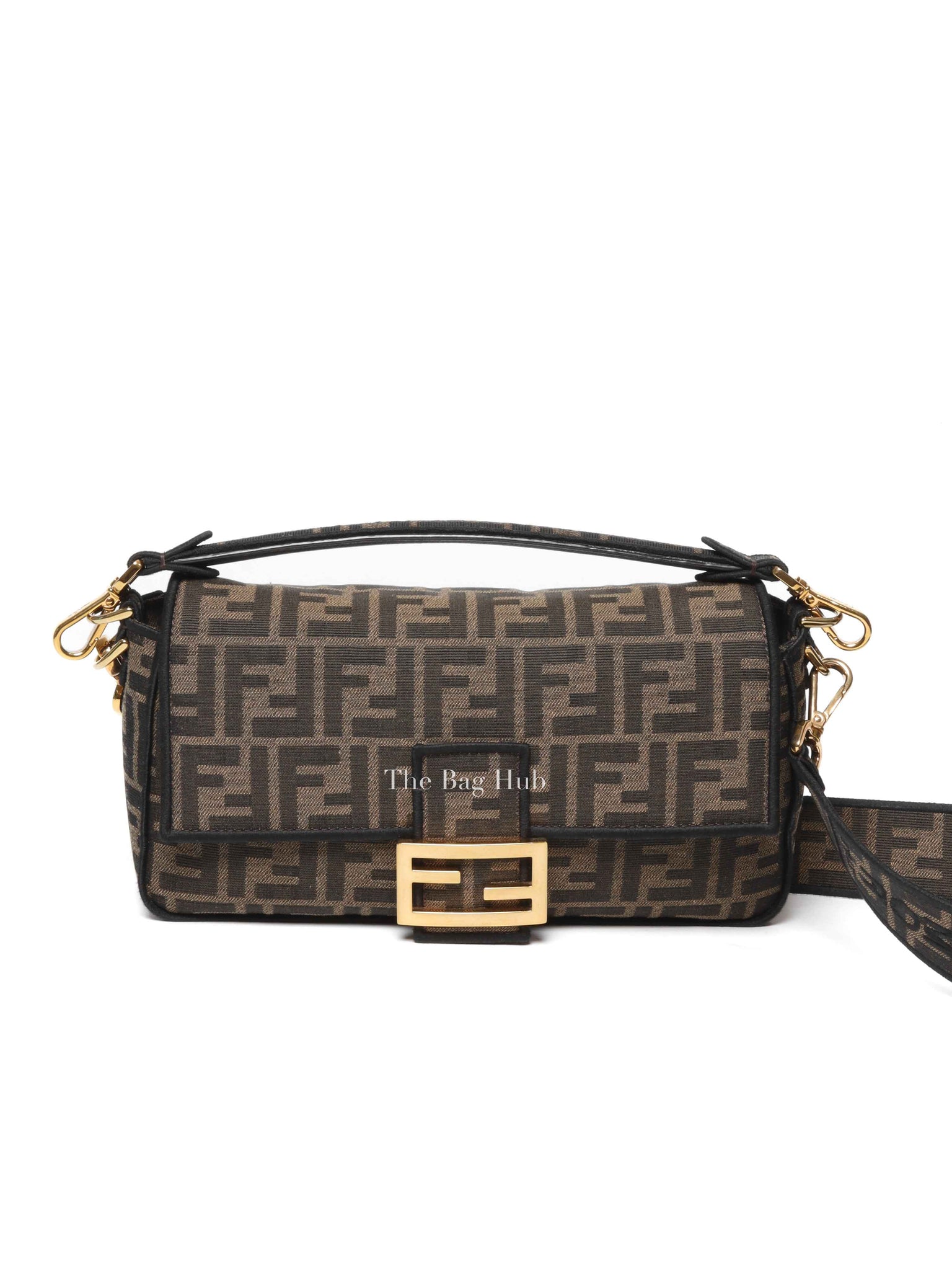 fendi fabric jacquard ff 1974 medium baguette tobacco moro black Fendi Multipocket Baguette Shoulder Bag The bag can be carried by hand or worn either on the shoulder or cross Fendi Fabric Jacquard FF 1974