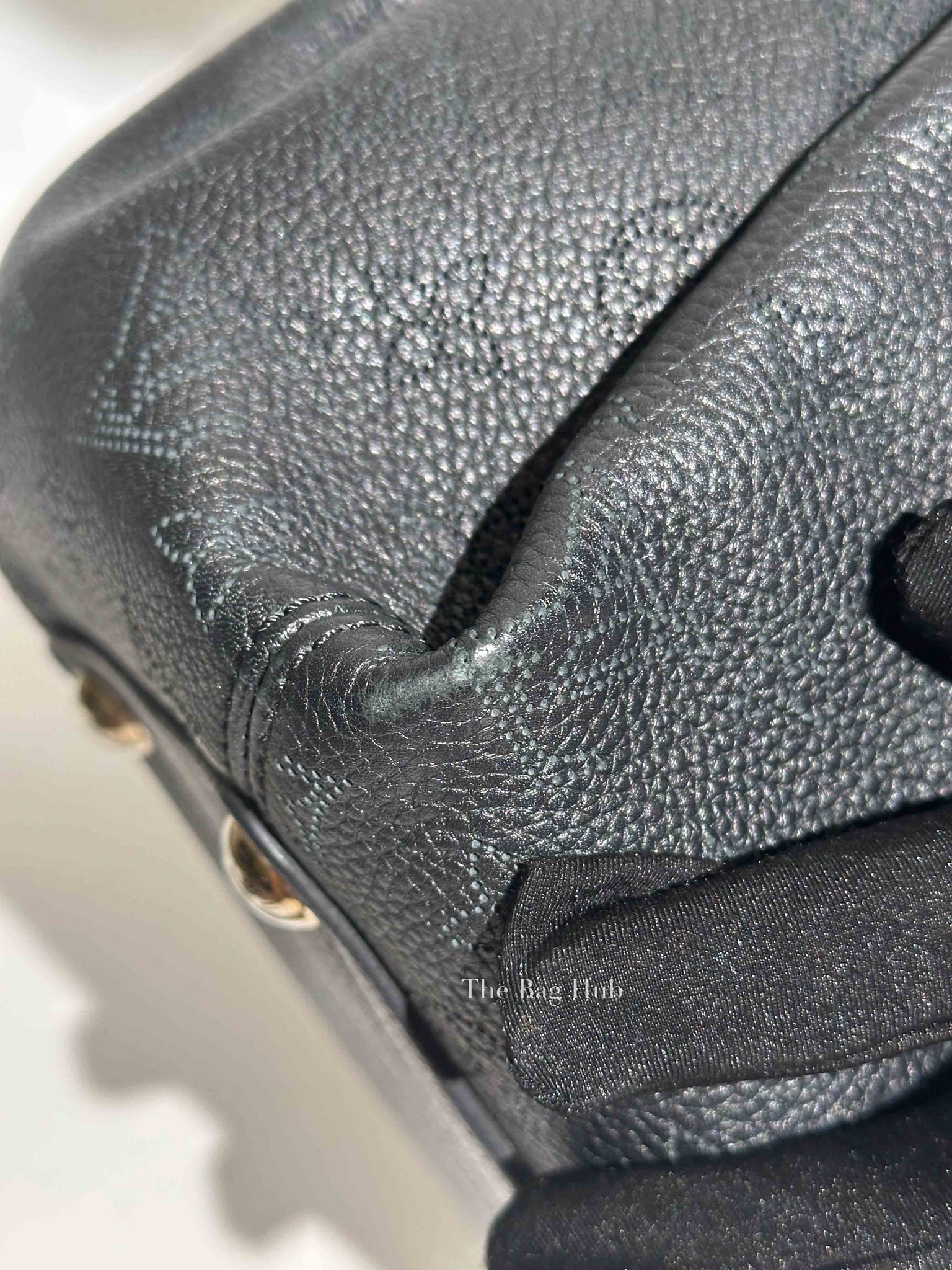 Louis Vuitton Black Monogram Mahina Leather Babylone PM Bag