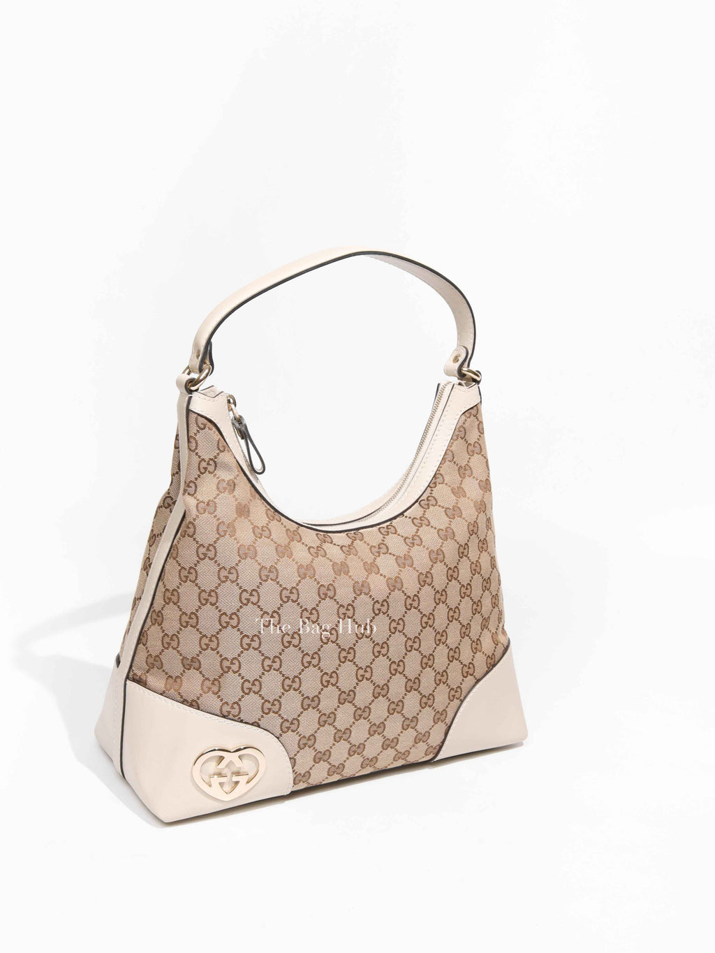 Gucci Beige Canvas and Leather GG Lovely Medium Hobo Bag