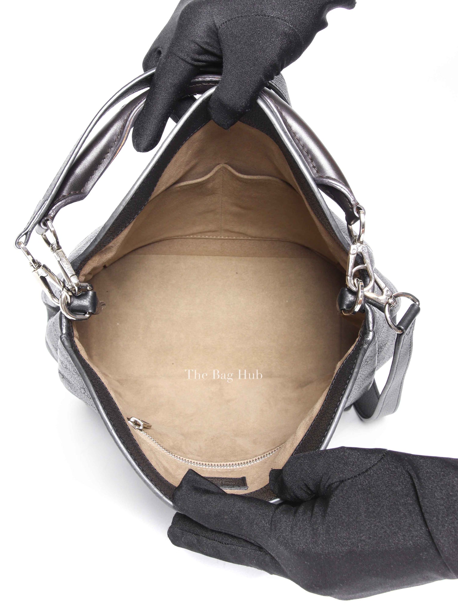 Louis Vuitton Black Monogram Mahina Leather Babylone PM Bag