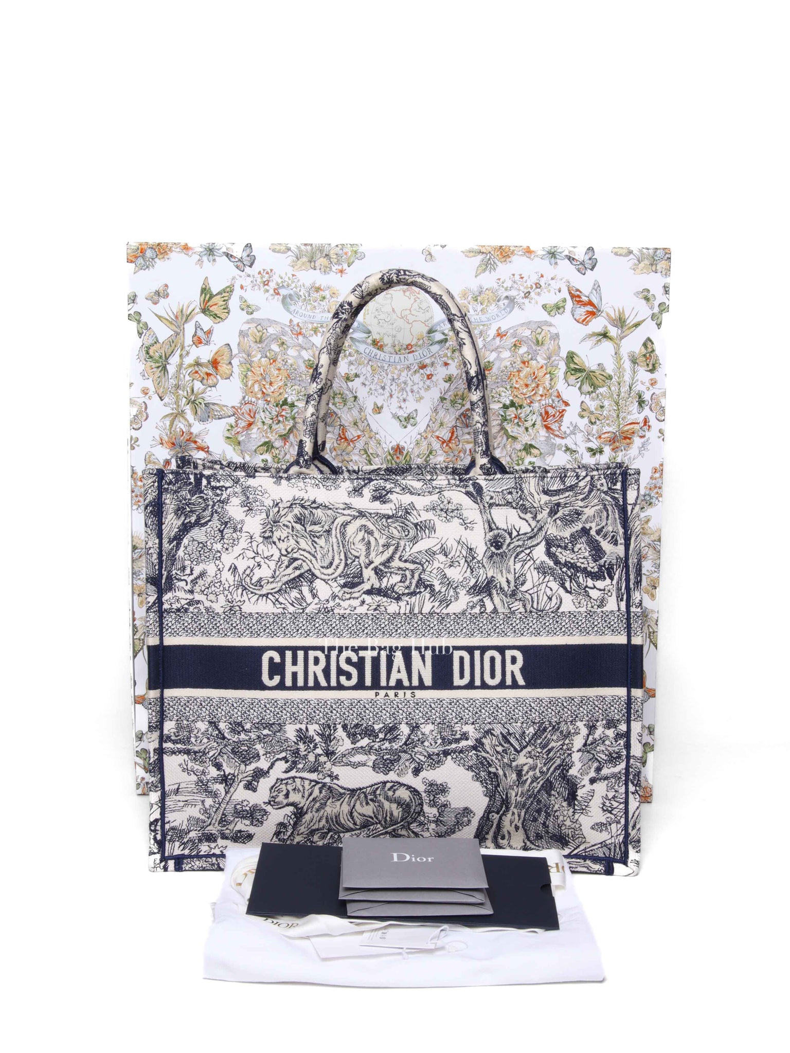 Dior Blue Canvas Embroidered Large Dioriviera Toile De Jouy Book Tote