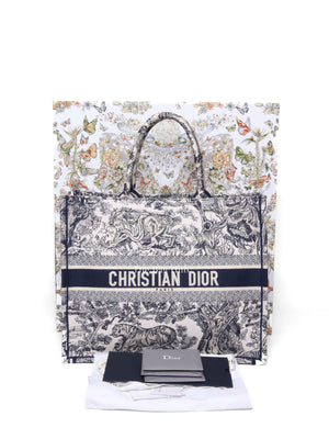 Dior Blue Canvas Embroidered Large Dioriviera Toile De Jouy Book Tote