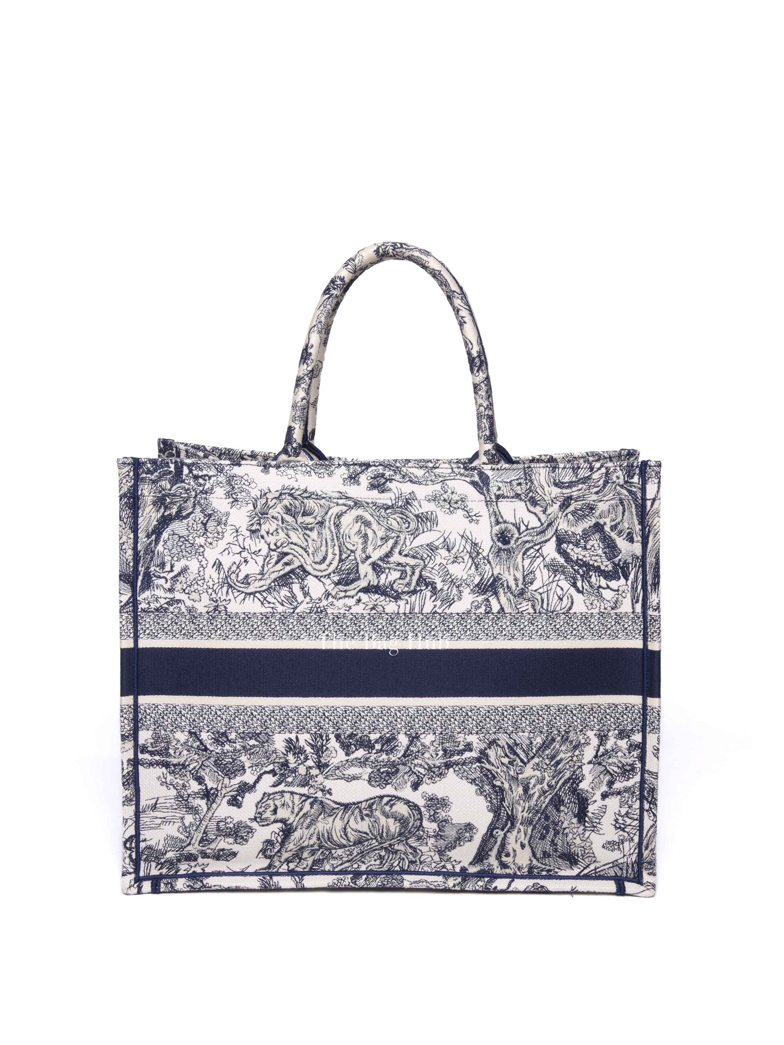 Dior Blue Canvas Embroidered Large Dioriviera Toile De Jouy Book Tote