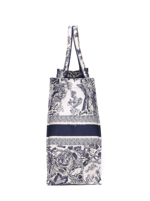 Dior Blue Canvas Embroidered Large Dioriviera Toile De Jouy Book Tote