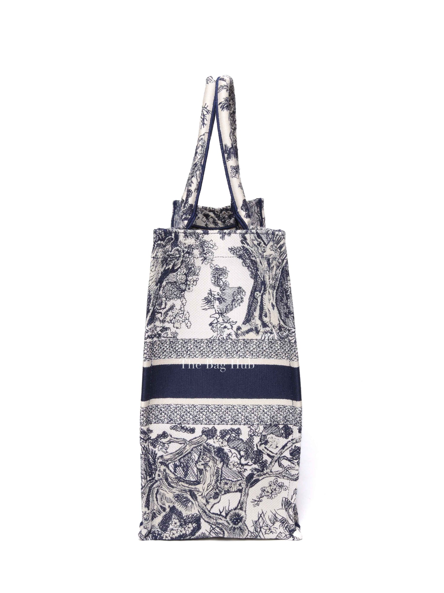 Dior Blue Canvas Embroidered Large Dioriviera Toile De Jouy Book Tote