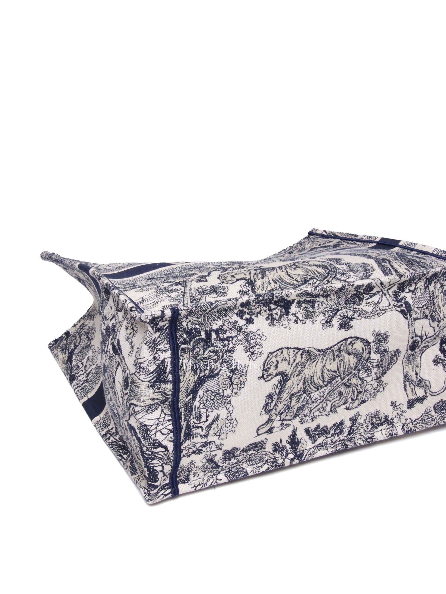 Dior Blue Canvas Embroidered Large Dioriviera Toile De Jouy Book Tote
