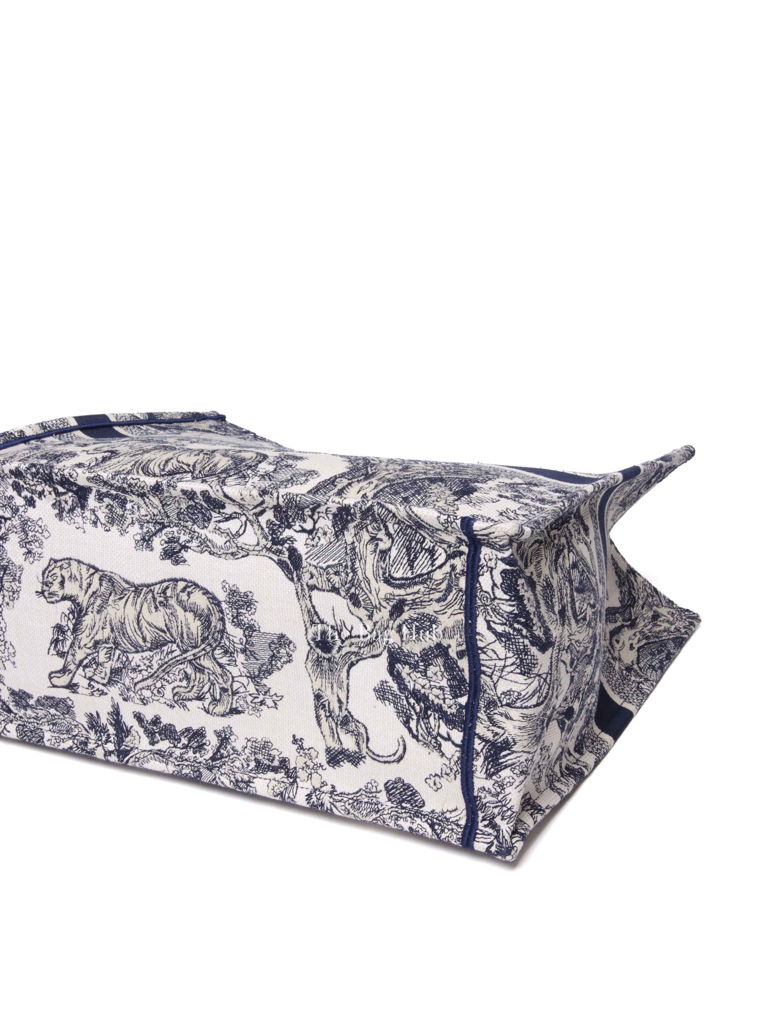 Dior Blue Canvas Embroidered Large Dioriviera Toile De Jouy Book Tote