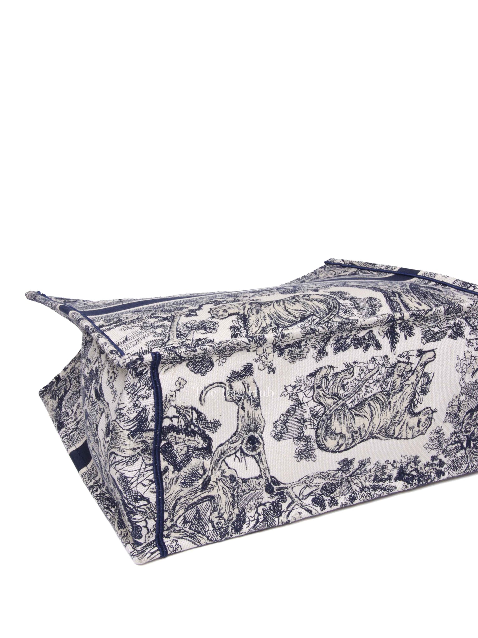 Dior Blue Canvas Embroidered Large Dioriviera Toile De Jouy Book Tote