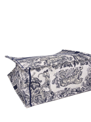 Dior Blue Canvas Embroidered Large Dioriviera Toile De Jouy Book Tote
