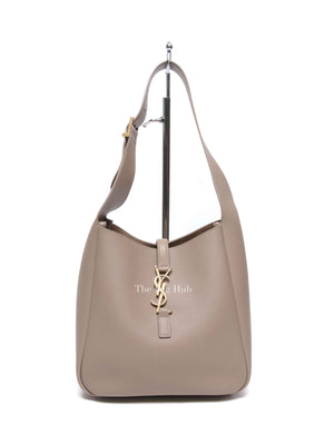 Saint Laurent Dusty Grey Smooth Calfskin Le 5 A 7 Supple Hobo Small Bag