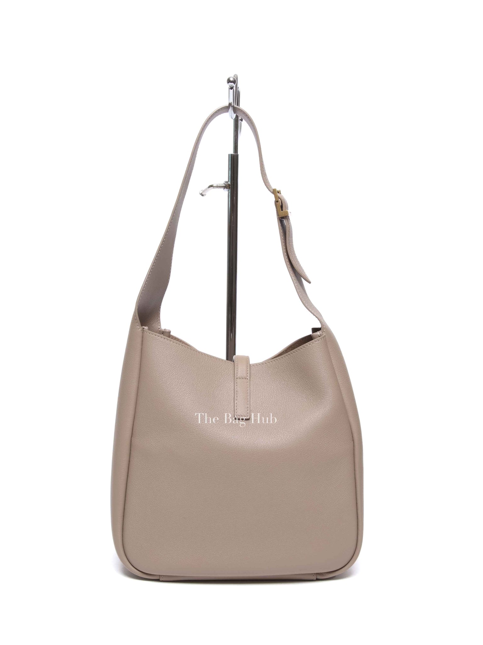 Saint Laurent Dusty Grey Smooth Calfskin Le 5 A 7 Supple Hobo Small Bag