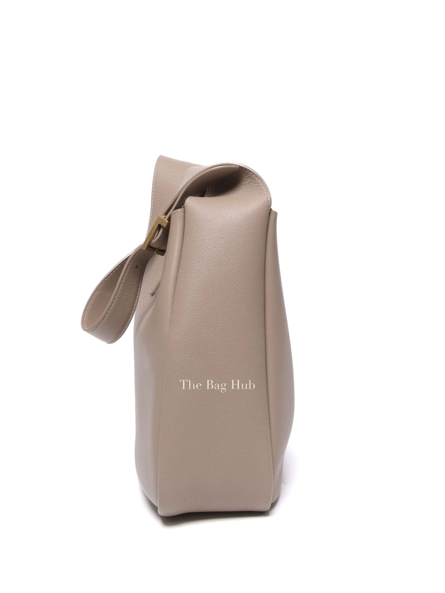 Saint Laurent Dusty Grey Smooth Calfskin Le 5 A 7 Supple Hobo Small Bag