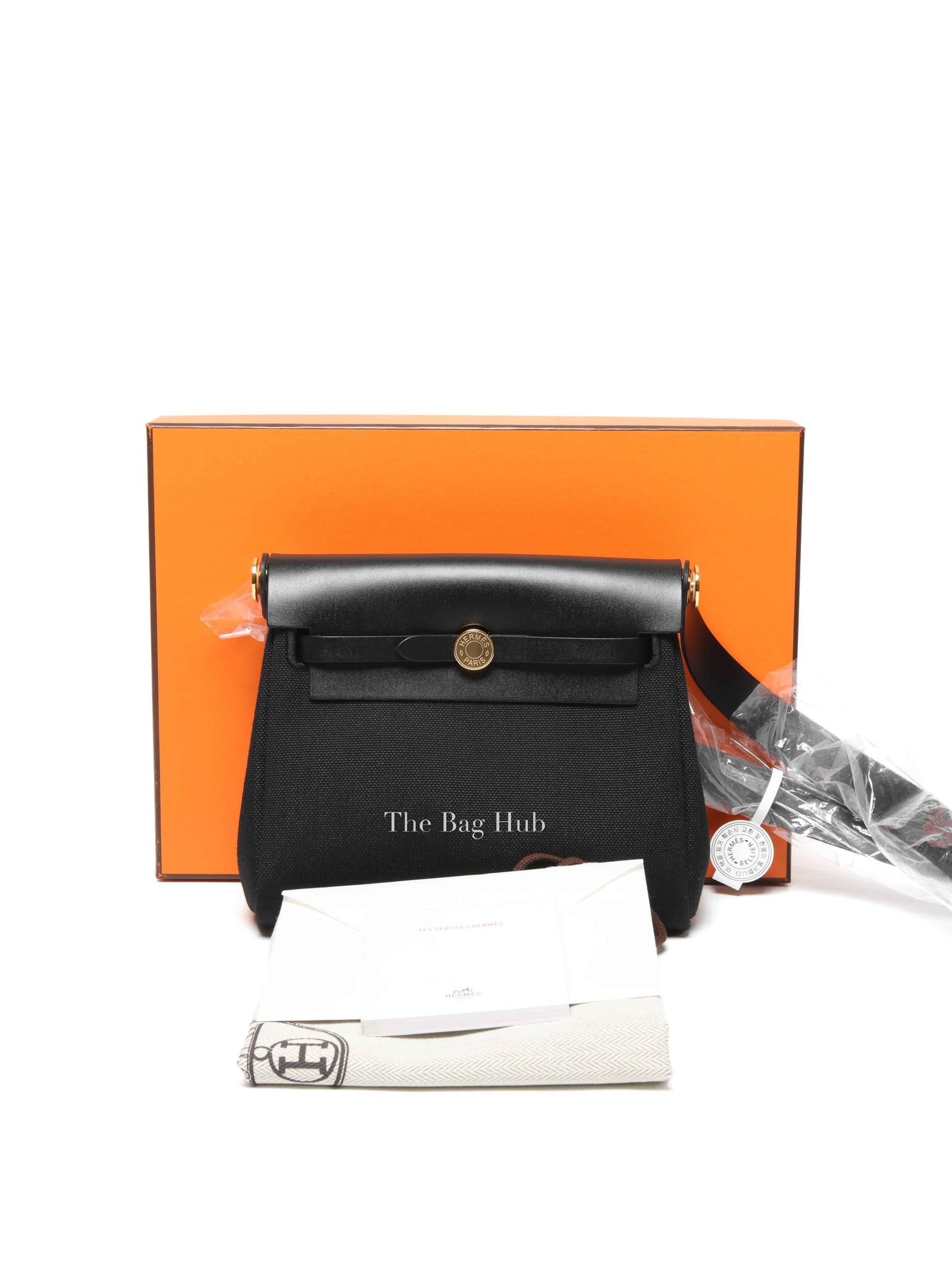 Hermes Noir Swift Canvas Herbag Zip 20 GHW