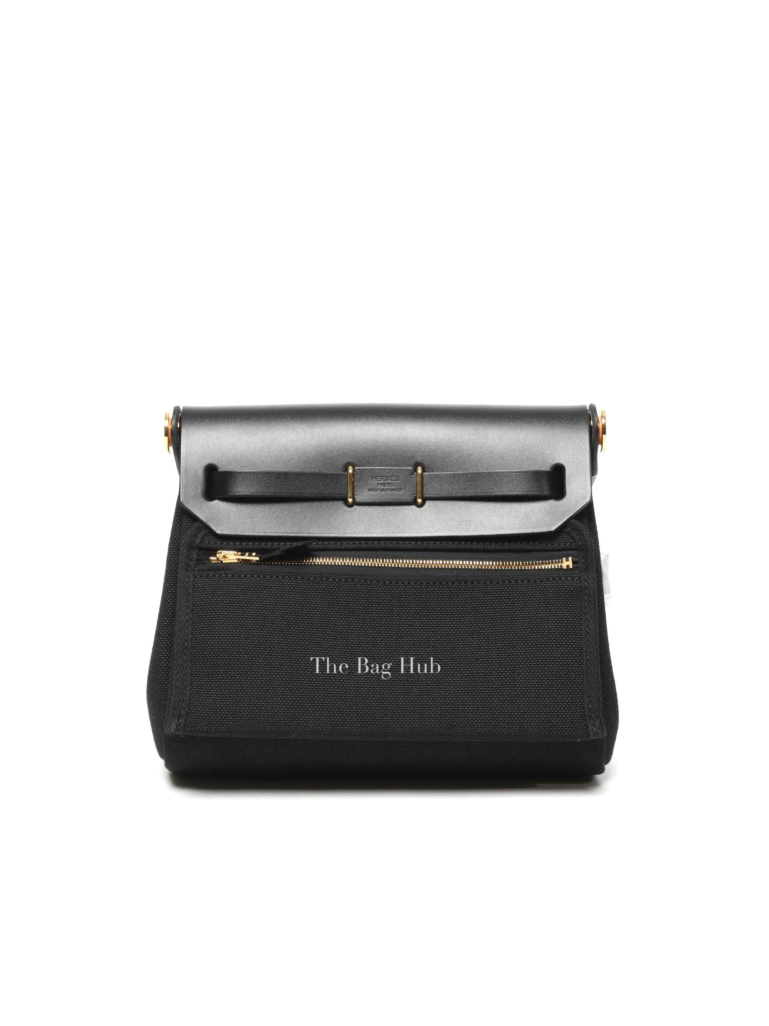 Hermes Noir Swift Canvas Herbag Zip 20 GHW