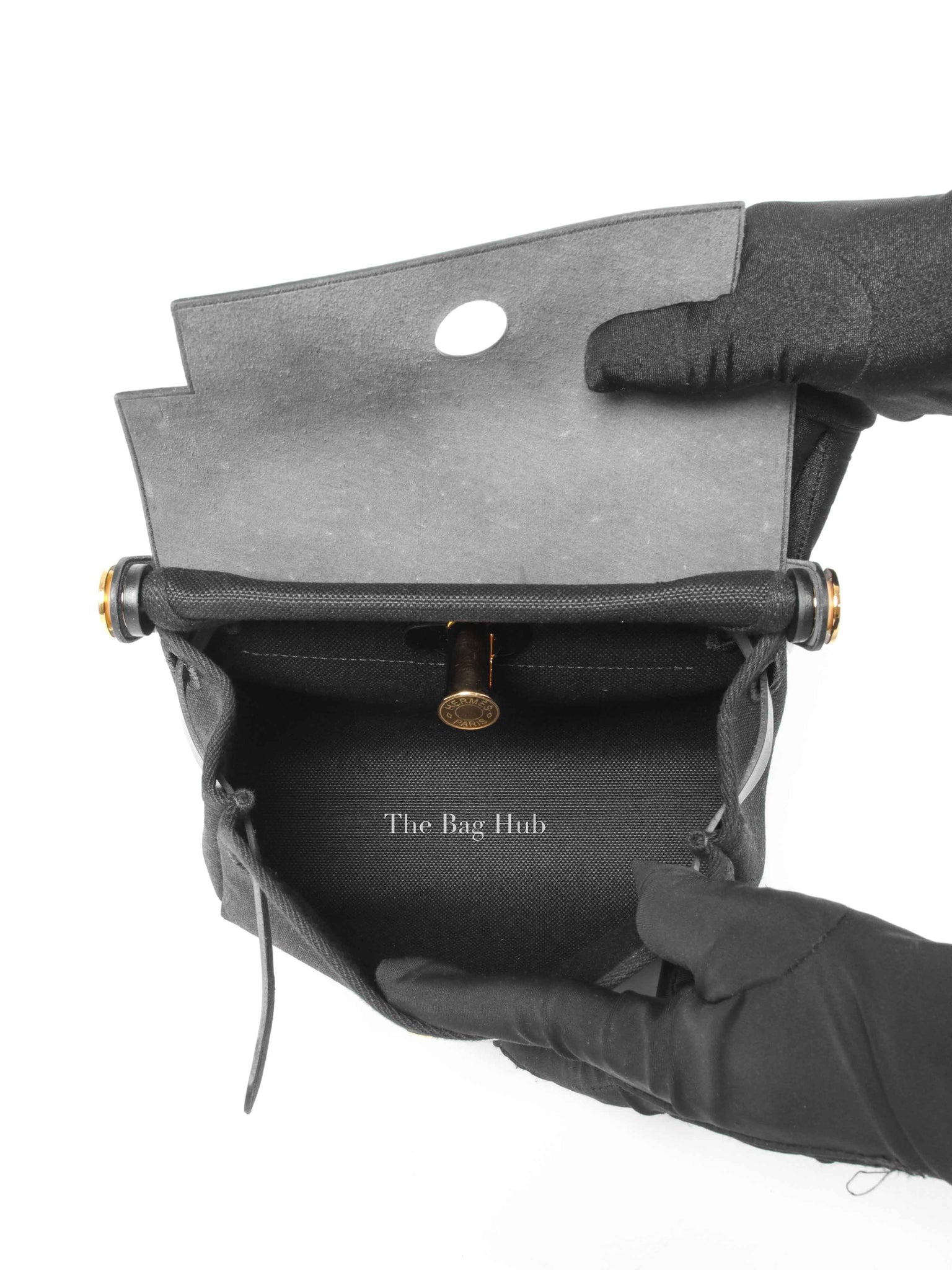 Hermes Noir Swift Canvas Herbag Zip 20 GHW