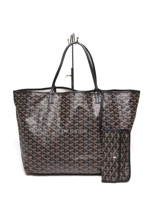 Goyard Black Goyardine Saint Louis GM Tote Bag