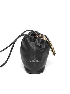 Loewe Mellow Black Nappa Donut Chain Mini Flamenco Knot Clutch Bag
