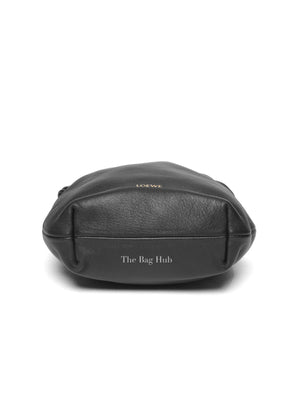 Loewe Mellow Black Nappa Donut Chain Mini Flamenco Knot Clutch Bag