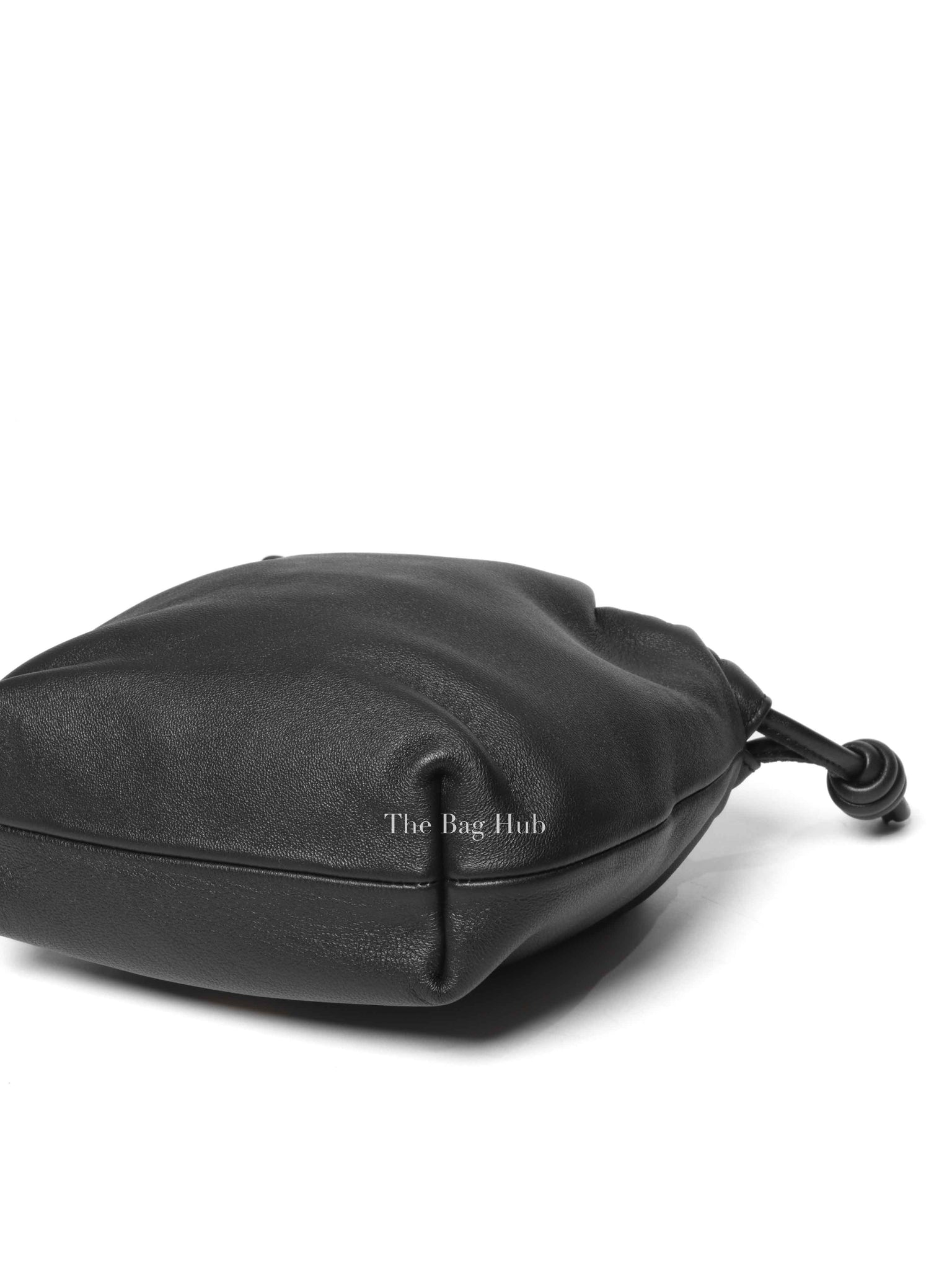 Loewe Mellow Black Nappa Donut Chain Mini Flamenco Knot Clutch Bag