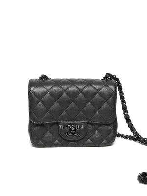Chanel So Black Quilted Leather Classic Square Mini Flap Bag