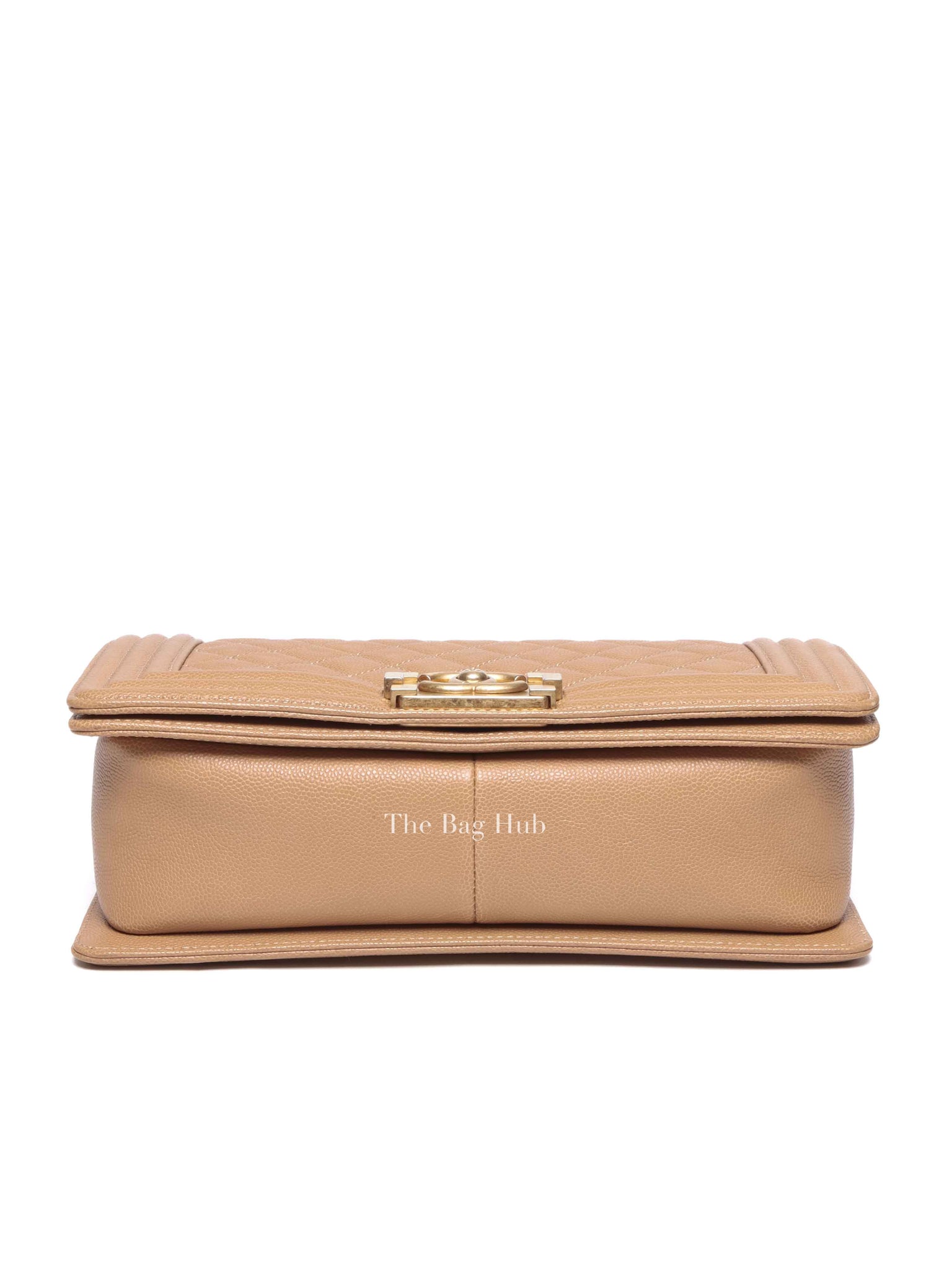 Chanel Light Brown Caviar Leather Le Boy Quilted Old Medium Flap Bag