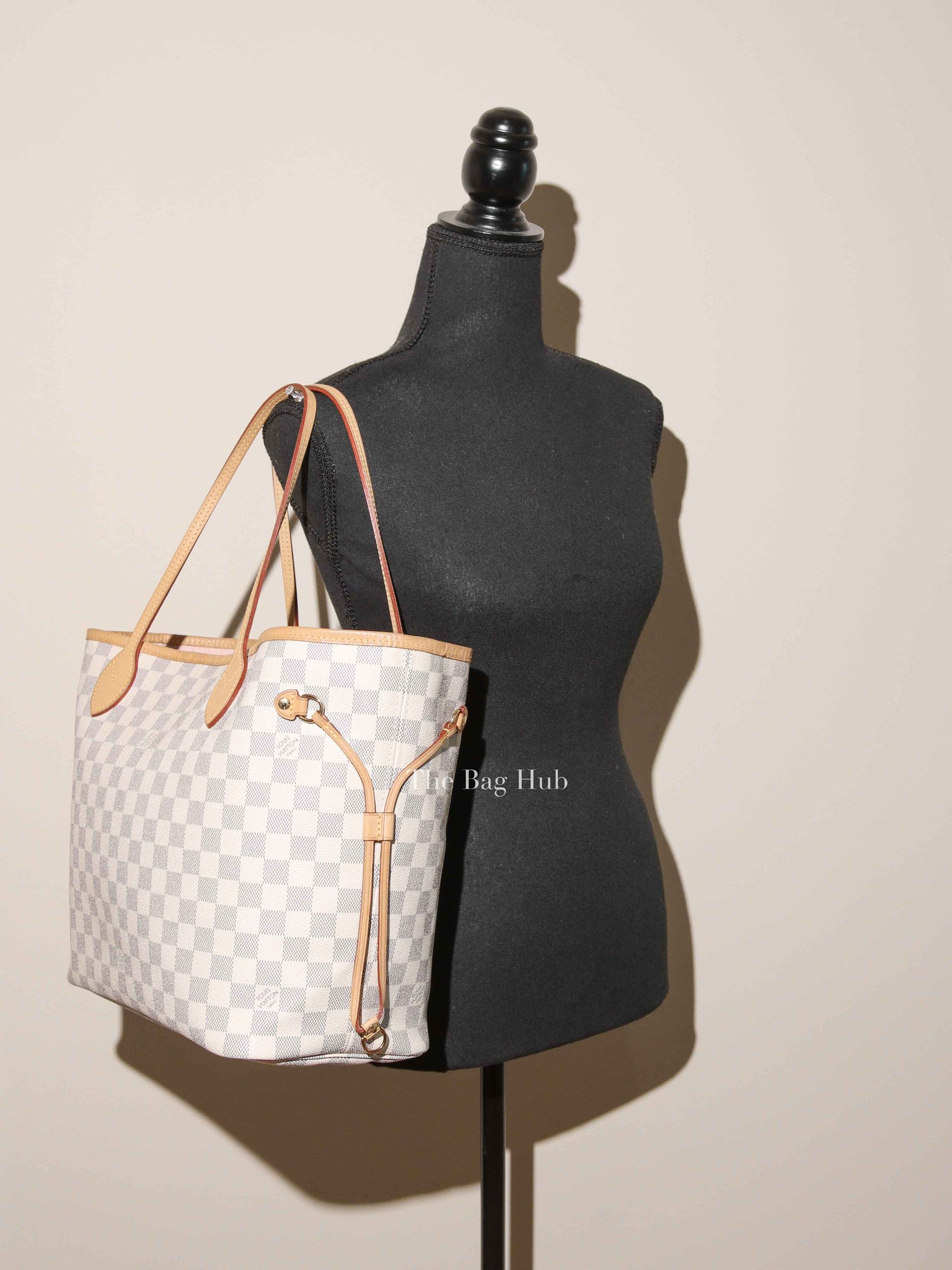 Louis Vuitton Rose Ballerine Damier Azur Neo Neverfull MM Tote Bag