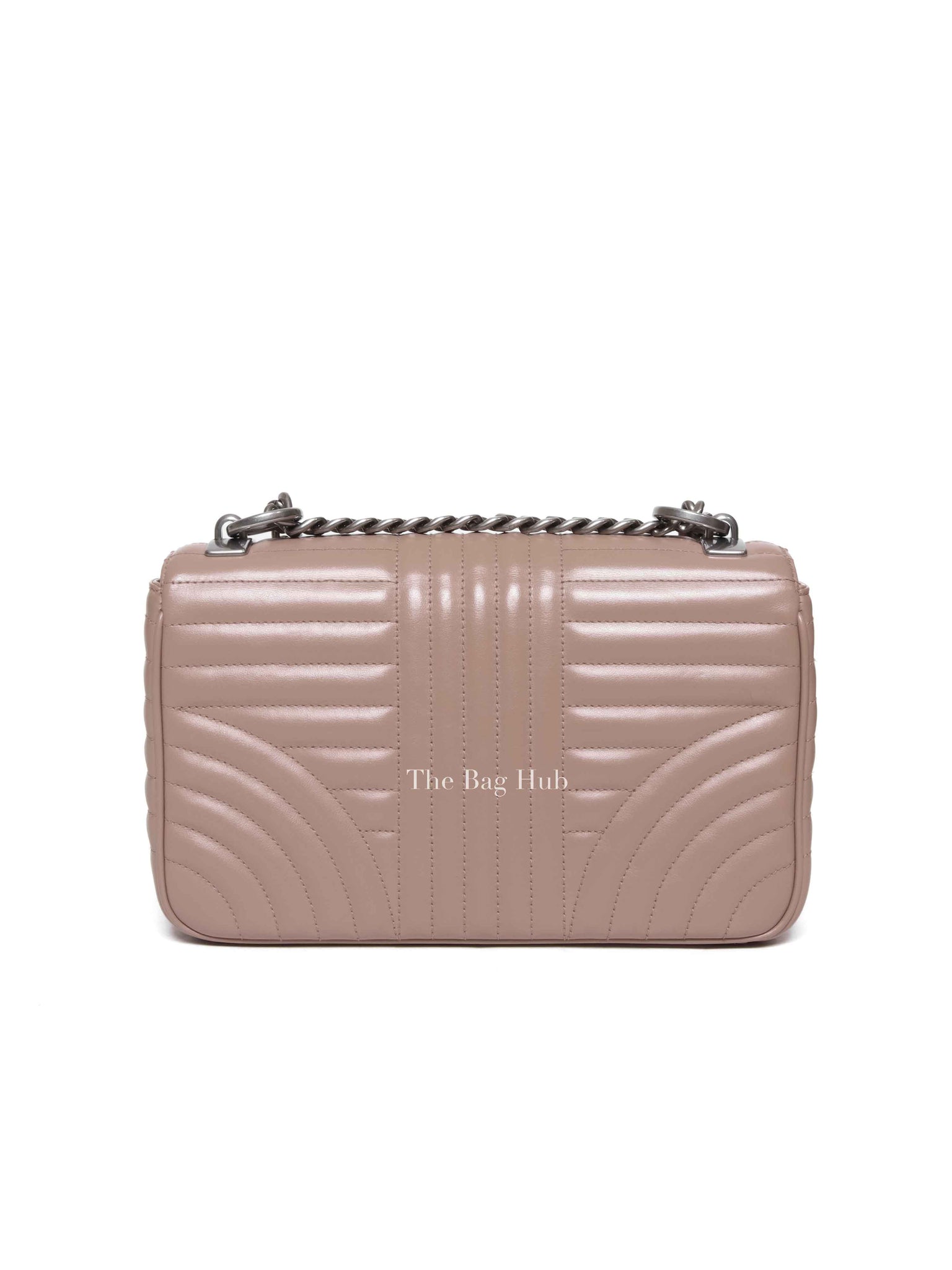 Prada Cipria Soft Calfskin Impunture Diagramme Medium Chain Flap Shoulder Bag