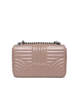 Prada Cipria Soft Calfskin Impunture Diagramme Medium Chain Flap Shoulder Bag