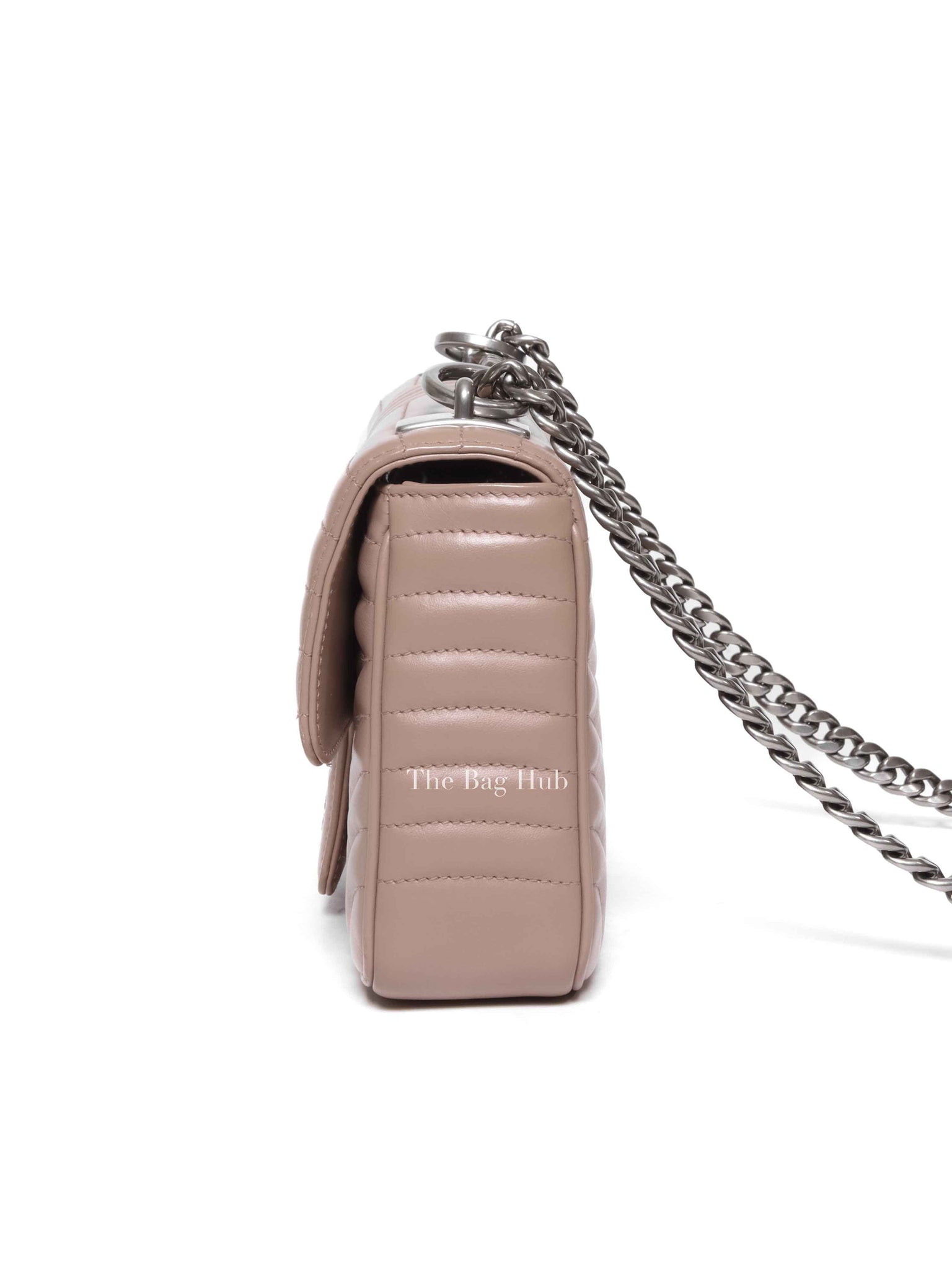 Prada Cipria Soft Calfskin Impunture Diagramme Medium Chain Flap Shoulder Bag