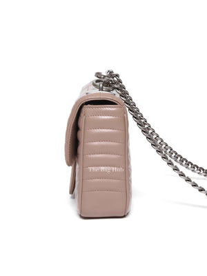 Prada Cipria Soft Calfskin Impunture Diagramme Medium Chain Flap Shoulder Bag