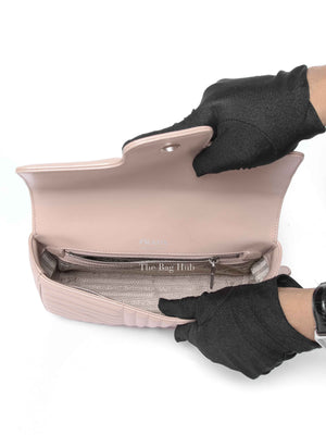 Prada Cipria Soft Calfskin Impunture Diagramme Medium Chain Flap Shoulder Bag