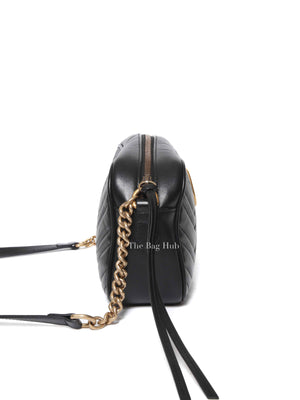 Gucci Black Leather GG Marmont Small Camera Bag