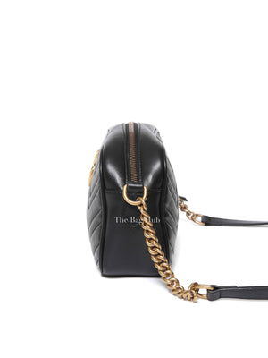 Gucci Black Leather GG Marmont Small Camera Bag