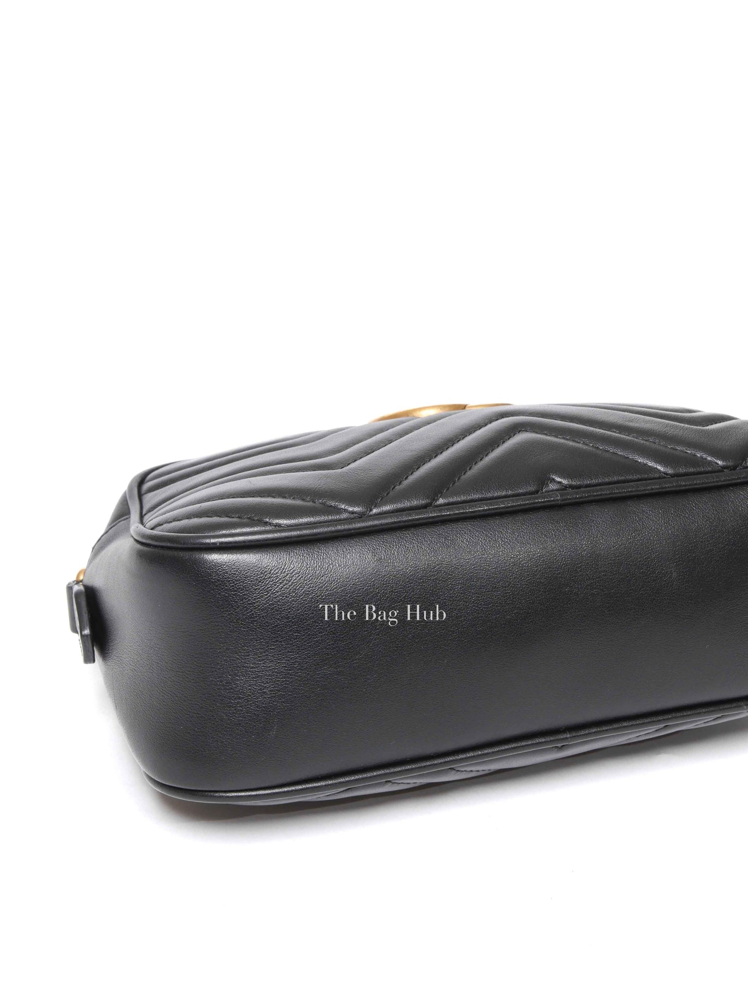Gucci Black Leather GG Marmont Small Camera Bag
