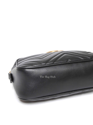 Gucci Black Leather GG Marmont Small Camera Bag