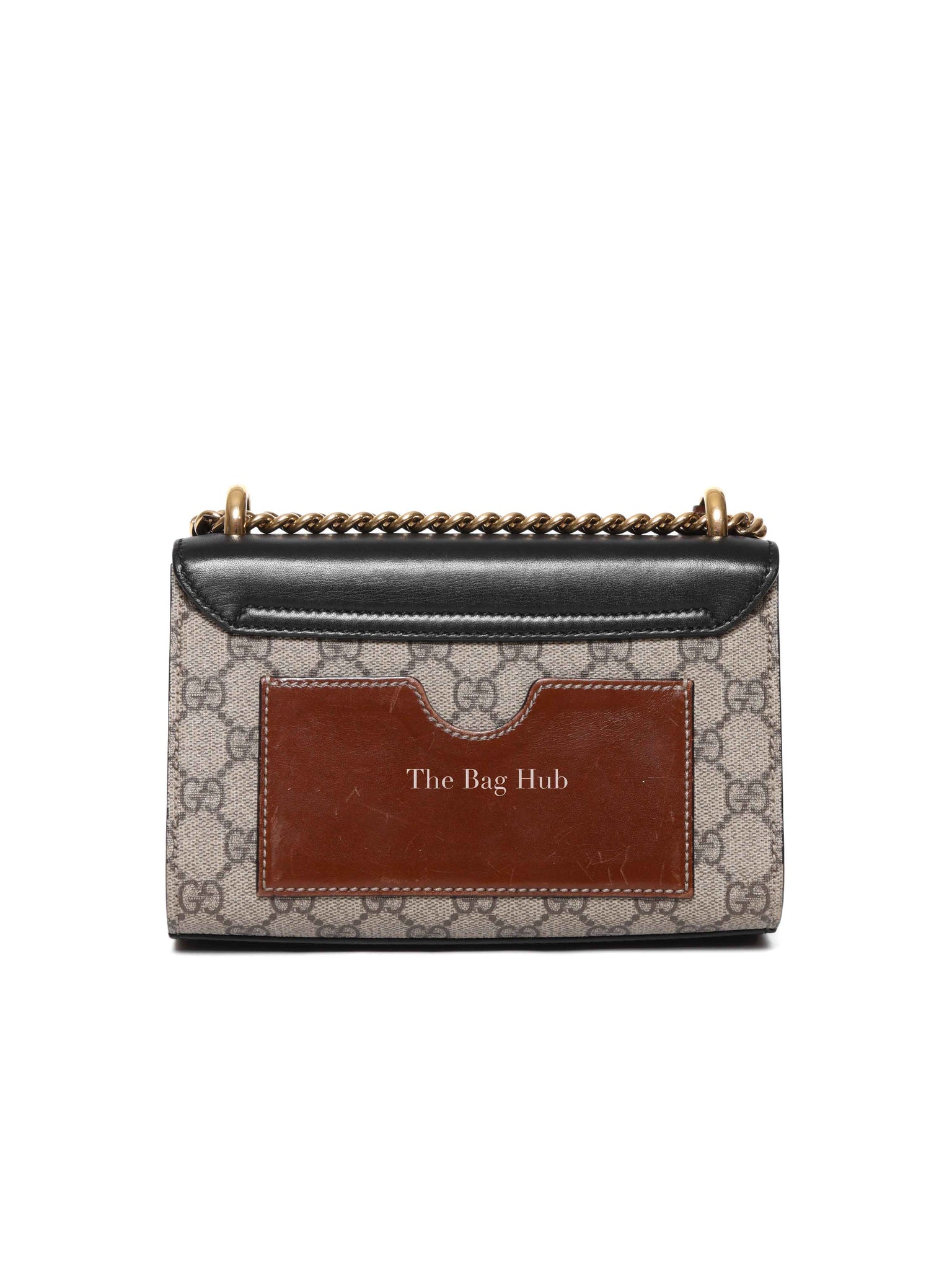 Gucci Beige/Black GG Supreme Monogram Calfskin Small Padlock Shoulder Bag