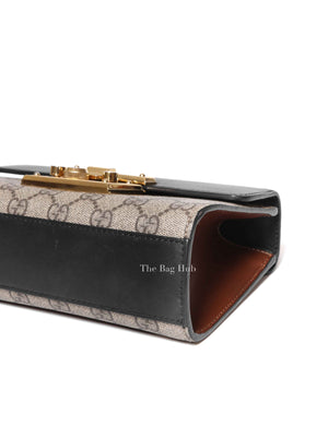 Gucci Beige/Black GG Supreme Monogram Calfskin Small Padlock Shoulder Bag