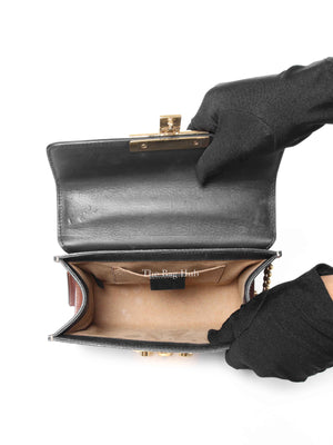 Gucci Beige/Black GG Supreme Monogram Calfskin Small Padlock Shoulder Bag