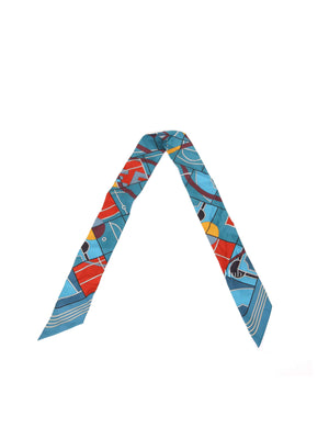 Hermes Blue Sportif Silk Twilly