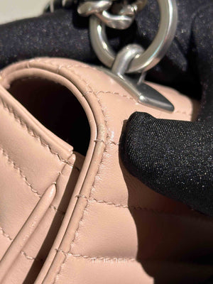 Prada Cipria Soft Calfskin Impunture Diagramme Medium Chain Flap Shoulder Bag