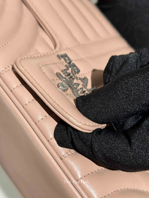 Prada Cipria Soft Calfskin Impunture Diagramme Medium Chain Flap Shoulder Bag